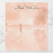 Liebhaber auf einem gefrorenen Teich Weinetikett (Einzelnes Label)