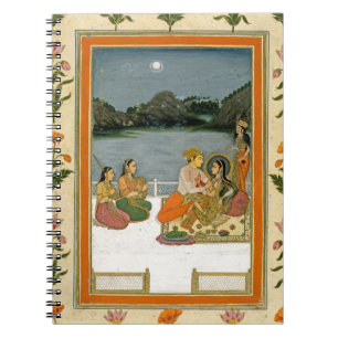 Liebhaber auf einer Terrasse durch einen moonlit Notizblock