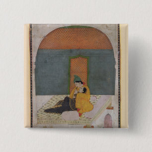Liebhaber auf einer Terrasse, Garhwal, c.1780-1800 Button