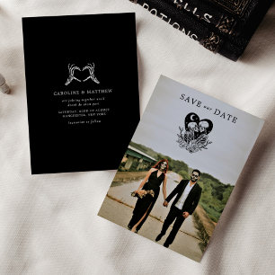 Liebhaber bis zum Tode Skelette und Rose Hochzeit Einladung