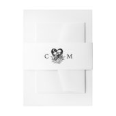 Liebhaber bis zum Tode Skelette und Rose Hochzeit Einladungsbanderole (Vorderseite Beispiel)