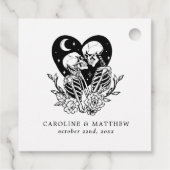 Liebhaber bis zum Tode Skelette und Rose Hochzeit Geschenkanhänger (Rückseite)