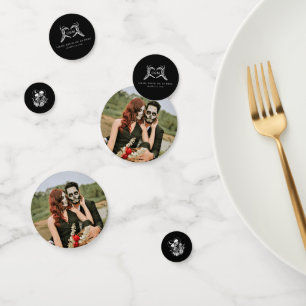 Liebhaber bis zum Tode Skelette und Rose Hochzeit Konfetti