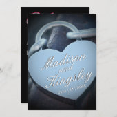 Liebhaber der Hochzeit Silver Padlock Fab Spaß Ein Einladung (Vorne/Hinten)