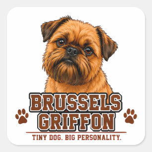 🐾 Liebhaber des Brüsseler Griffons 🐾 Quadratischer Aufkleber