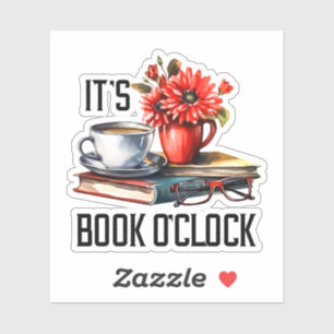 Liebhaber des Buchlesens um die Uhr Aufkleber