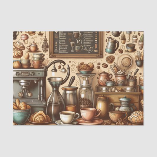 Liebhaber des coolen Kaffeehauses Seidenpapier (Vorderseite)