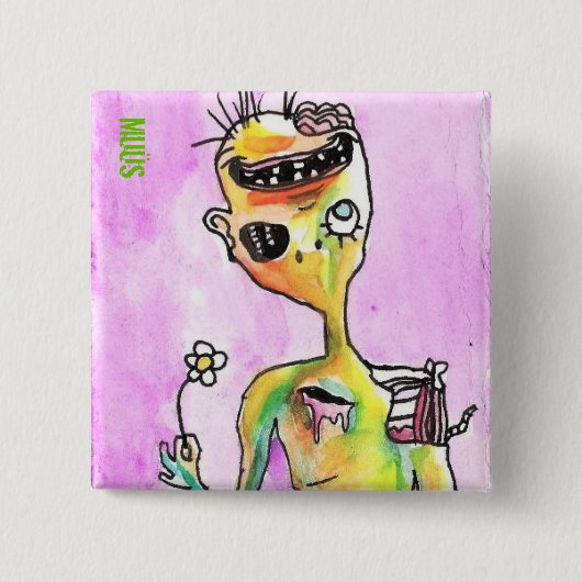 Liebhaber des Gänseblümchen-Zombie-Knopfes Button (Vorderseite)