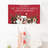 Liebhaber des Hundes, Familienname, Weihnachts-Par Banner (Insitu)