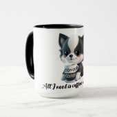 Liebhaber des Hundes: Schwarz-Weiß Tasse (Vorderseite Links)