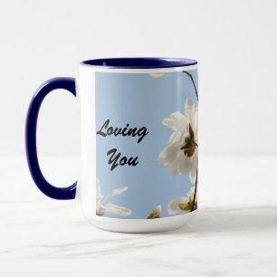 Liebhaber des Kaffeemüschs immer blauer Flora Tasse