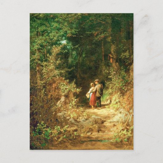 Liebhaber des Waldes - Spitzweg Postcard Postkarte (Vorderseite)