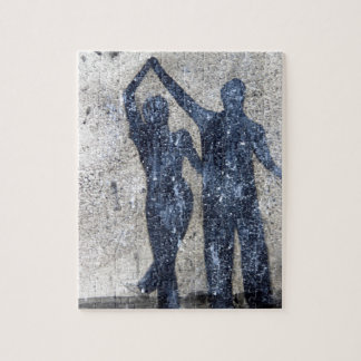Liebhaber, die in Regen tanzen Puzzle