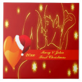 Liebhaber First Christmas Tile Fliese (Vorderseite)