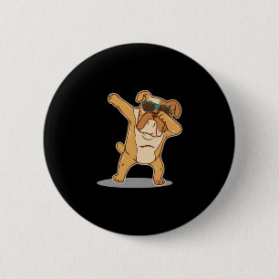 Liebhaber ich Dabbing Englische Bulldogge Button
