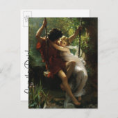 Liebhaber im Swing. Frühjahr, Save the Date Ankündigungspostkarte (Vorne/Hinten)