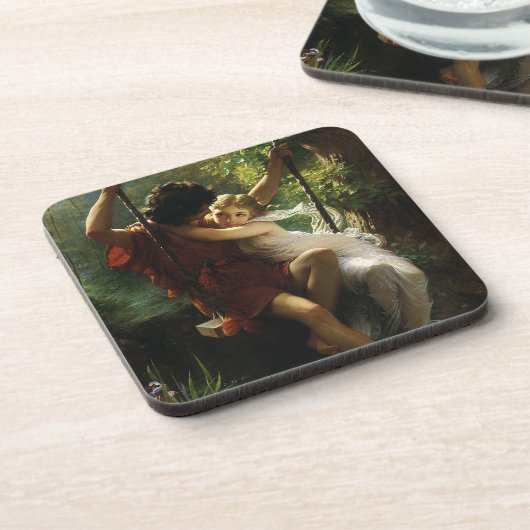 Liebhaber im Swing. Frühjahr von Pierre Auguste Co Getränkeuntersetzer (Linke Seite)