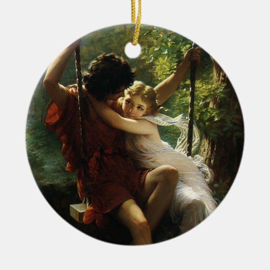 Liebhaber im Swing. Frühjahr von Pierre Auguste Co Keramikornament (Vorne)