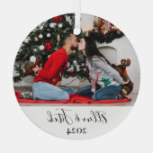 Liebhaber Image Individuelle Name Personalisiert W Ornament Aus Glas (Rückseite)