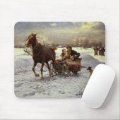 Liebhaber in einem Pferdeschlitten Mousepad (Mit Mouse)