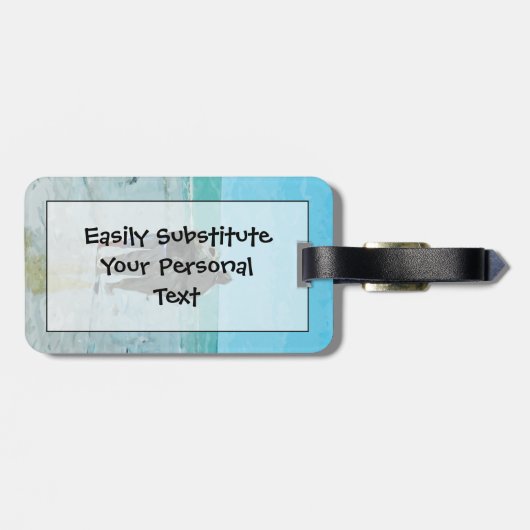 Liebhaber Jubiläumsspaziergang am Strand Abstrakt Gepäckanhänger (Rückseite horizontal)