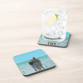 Liebhaber Jubiläumsspaziergang am Strand Abstrakt Untersetzer (Rechte Seite)