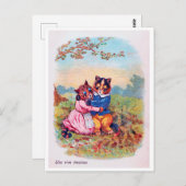 Liebhaber Katze (starke Emotion), Louis Wain Postkarte (Vorne/Hinten)