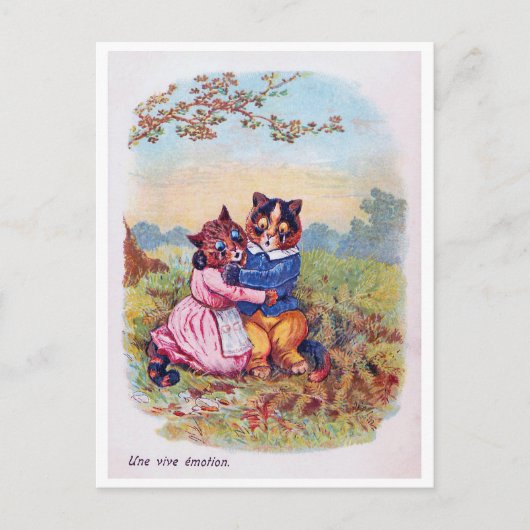 Liebhaber Katze (starke Emotion), Louis Wain Postkarte (Vorderseite)