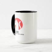 Liebhaber-Katzen-Silhouette Tasse (Vorderseite Links)