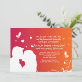 Liebhaber Kiss Anniversary Einladung (Stehend Vorderseite)