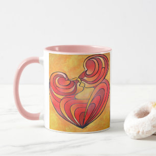 Liebhaber Kiss und ihre Körper bilden eine Liebe H Tasse