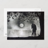 Liebhaber Küssen unter Bäumen Postkarte (Vorne/Hinten)