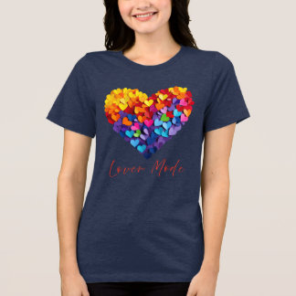 Liebhaber-Modus-Typografie Farbige Blütenblätter H Tri-Blend Shirt
