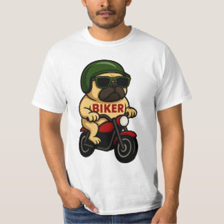 Liebhaber Motorrad Mops Biker Vintage Geburtstagsf T-Shirt