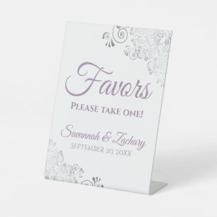 Liebhaber nehmen einen Silberlöffel & White Weddin Sockelschild