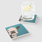 'Liebhaber nicht ein Fighter Steinuntersetzer (Seitenansicht)