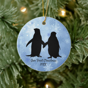 Liebhaber Pinguin Weihnachten Keramik Ornament