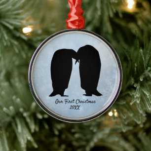 Liebhaber Pinguin Weihnachten Ornament Aus Metall