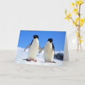 Liebhaber-Pinguine Karte (Gelbe Blume)
