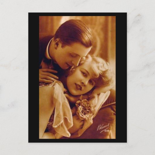 Liebhaber Romantisches Paar Vintag Postkarte (Vorderseite)