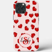 Liebhaber Rotes Herz auf Soft rosa mit Monogramm N Case-Mate iPhone Hülle (Rückseite)