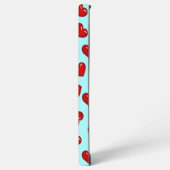 Liebhaber rotes Herzmuster auf Blue Custom Monogra Samsung Galaxy Hülle (Linke Seite)