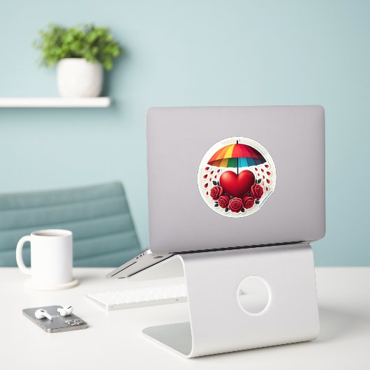 Liebhaber-Schirm: Aufkleber (Laptop auf Schreibtisch)