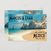 Liebhaber Strand, Cabo, Mexiko Hochzeitsankündigun Einladung (Vorne/Hinten)