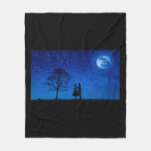 Liebhaber unter Vollmond Fleecedecke (Vorderseite)