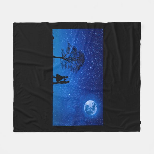 Liebhaber unter Vollmond Fleecedecke (Vorderseite (Horizontal))