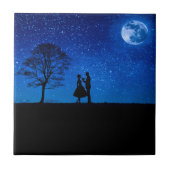 Liebhaber unter Vollmond Fliese (Vorderseite)