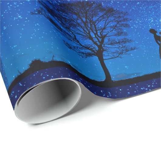 Liebhaber unter Vollmond Geschenkpapier (Rolleneckpunkt)