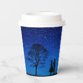 Liebhaber unter Vollmond Pappbecher (Rückseite)