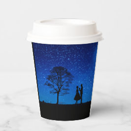 Liebhaber unter Vollmond Pappbecher